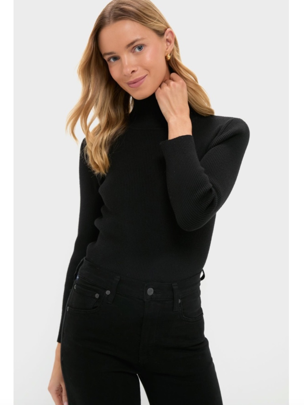 Tuckernuck Black Arlo Ribbed Turtleneck
